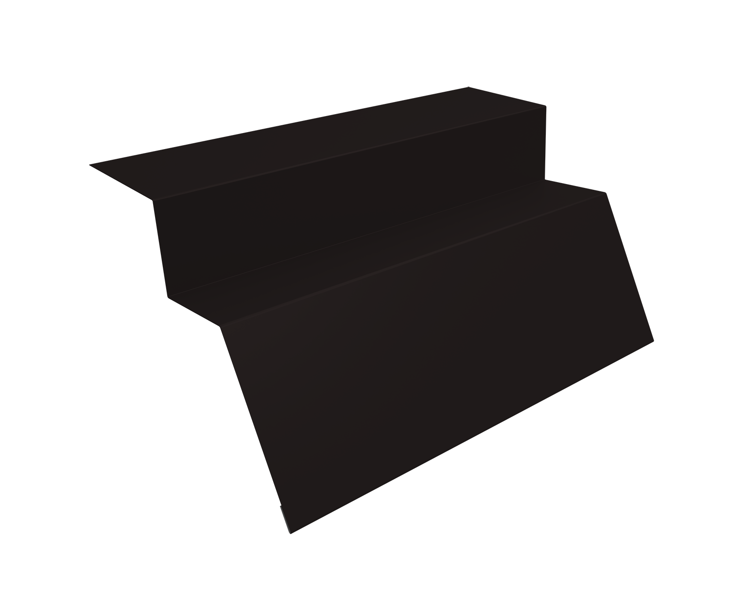 Планка карнизная для металлочерепицы квинта Uno 0,5 Satin с пленкой RAL 9005 черный (2м)