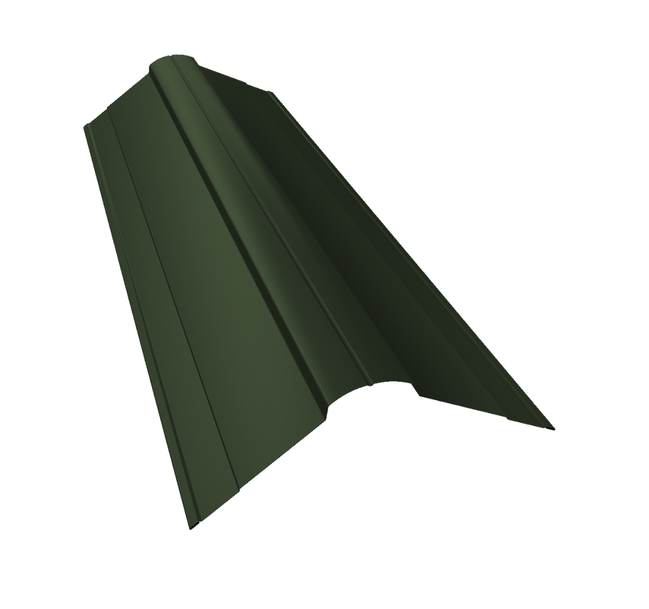 Планка конька фигурного 100x100 0,5 Satin Matt TX RAL 6020 хромовая зелень (2м)