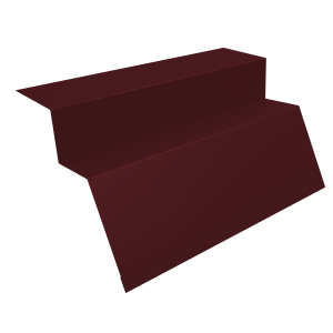 Планка карнизная для металлочерепицы квинта Uno 0,5 Satin с пленкой RAL 3005 красное вино (2м)
