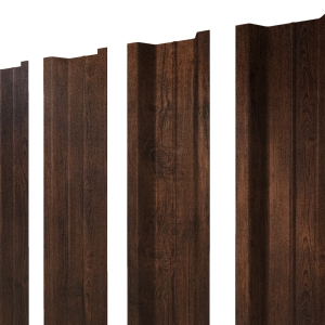 Штакетник П-образный В с прямым резом 0,45 Print Premium Cherry Wood Dark FTC