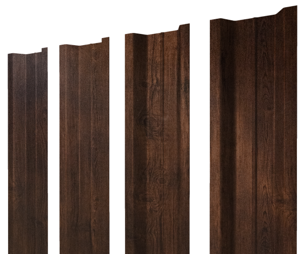 Штакетник П-образный В с прямым резом 0,45 Print Premium Cherry Wood Dark FTC