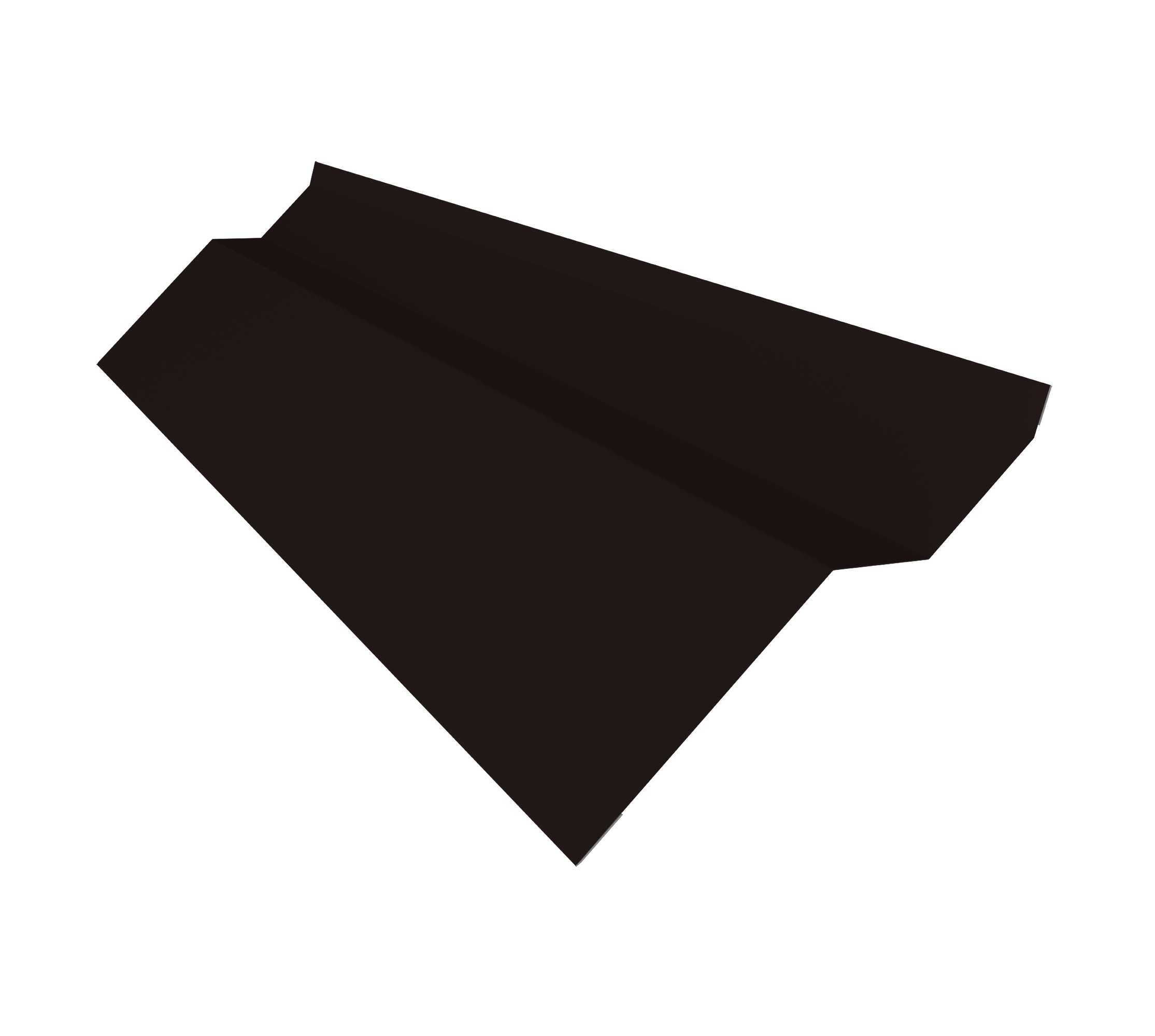Планка примыкания внакладку Фартук S6 пристенный накладной 0,5 Satin Matt RAL 9005 черный (2м)