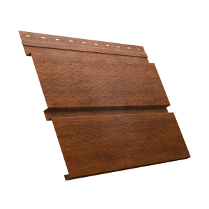 Софит металлический Квадро Брус с перфорацией 0,45 Print Premium с пленкой Golden Wood Fresh TwinColor
