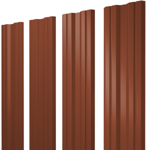 Штакетник Twin с прямым резом 0,5 Velur X RAL 8004 терракота