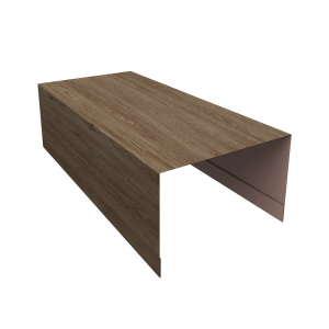 Крышка для забора из сайдинга (Блок-хаус new) 0,45 Print Elite White Wood TwinColor (2,5м)