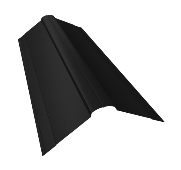 Планка конька фигурного 150x150 0,45 Drap TR RAL 9005 черный (2м)