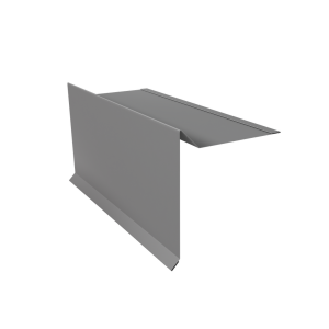 Планка ветровая с отгибом для мягкой кровли 100х20х70 0,45 PE с пленкой RAL 9006 бело-алюминиевый (2м)