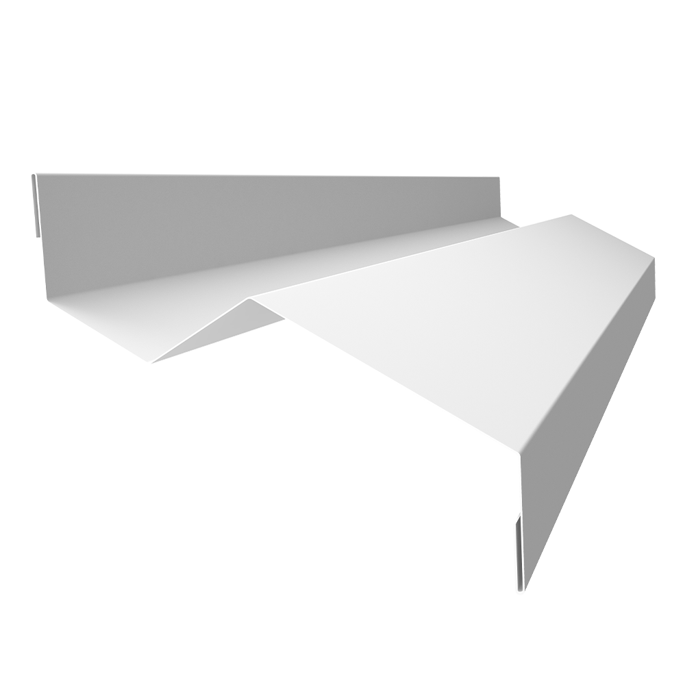 Планка примыкания внакладку 25х17х35х17 0,4 PE с пленкой RAL 9003 сигнальный белый (3м)