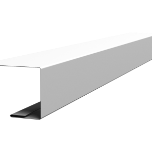 Планка завершающая фальц 0,5 Satin с пленкой RAL 9003 сигнальный белый (2м)