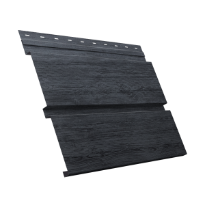 Софит металлический Квадро Брус с перфорацией 0,45 Print Premium с пленкой Grey Wood TwinColor