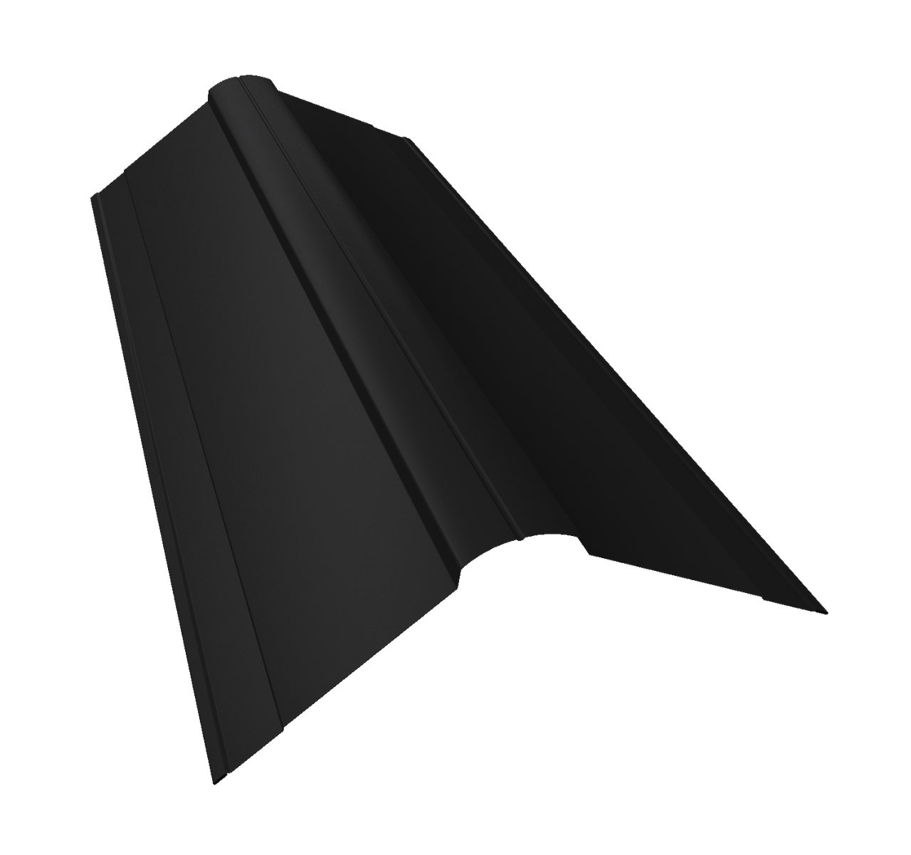 Планка конька фигурного 150x150 0,45 PE-Double с пленкой RAL 9005 черный (2м)
