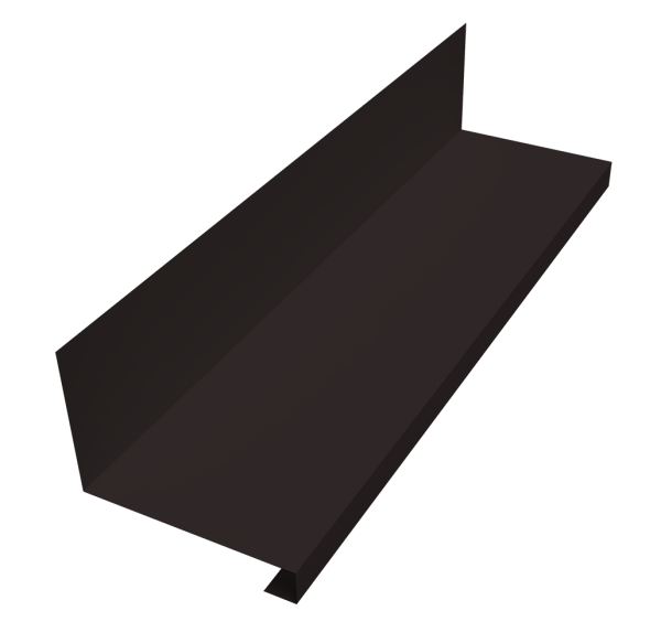 Планка примыкание нижнее к трубе фальц 0,45 PE-Double с пленкой RAL 9005 черный (3м)