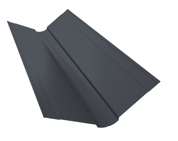 Планка ендовы верхней фигурной 150x150 0,4 PE с пленкой RAL 7024 мокрый асфальт (2м)