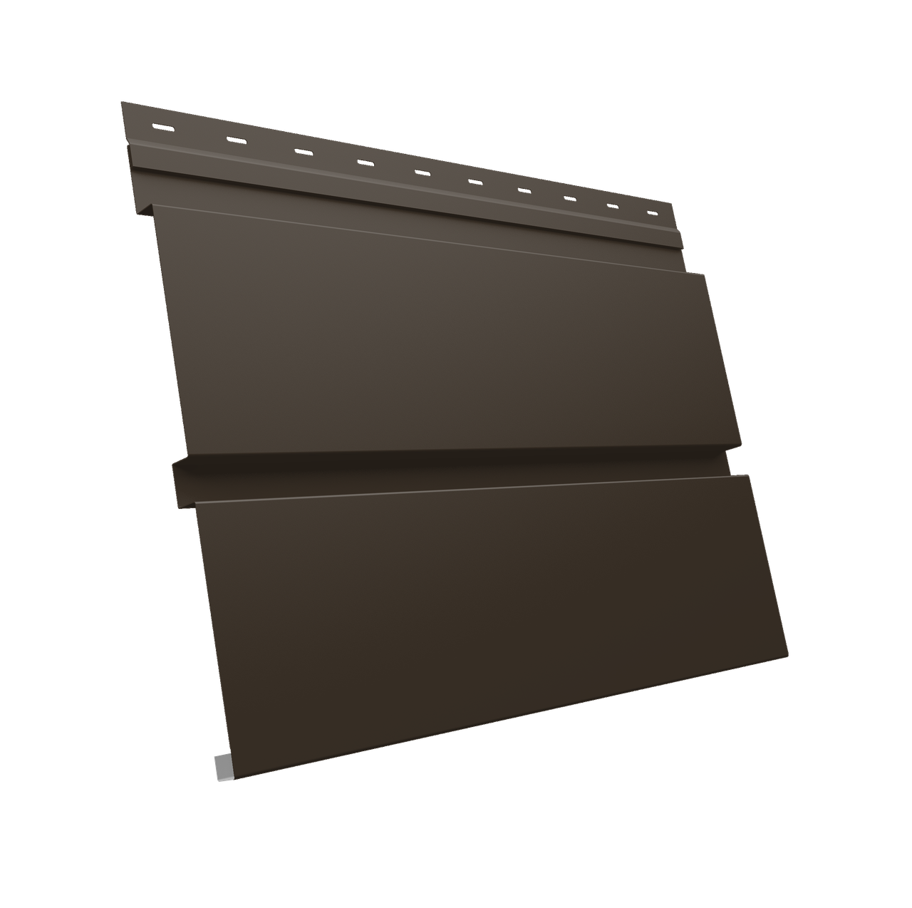 Софит металлический Квадро Брус без перфорации 0,5 Satin Matt TX с пленкой RR 32 темно-коричневый