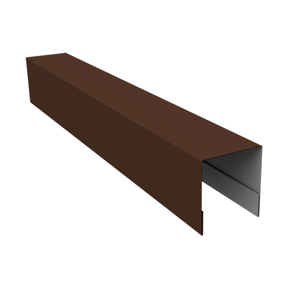 Планка боковая для забора из сайдинга (Блок-хаус new) 0,5 PurPro Matt 275 RAL 8017 шоколад (2,06м)
