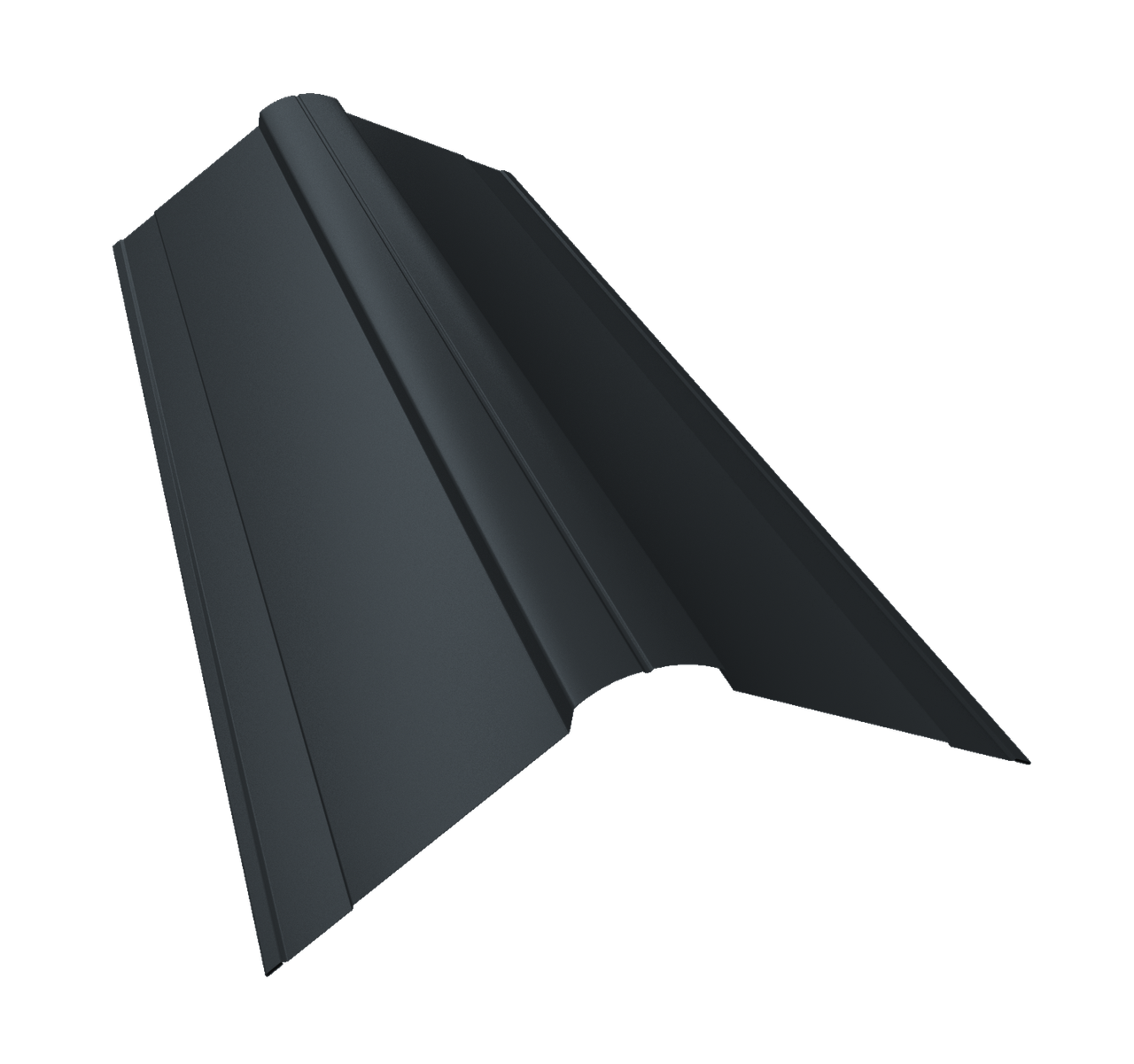 Планка конька фигурного 150x150 0,45 PE с пленкой RAL 7016 антрацитово-серый (2м)