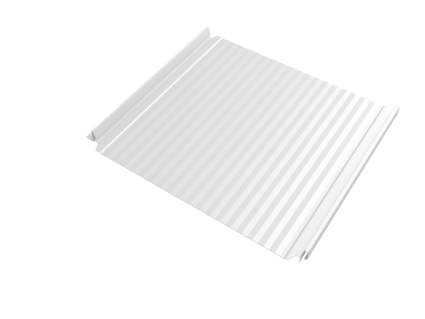 Кликфальц Double Pro Gofr Grand Line 0,45 Drap TX с пленкой на замках RAL 9003 сигнальный белый