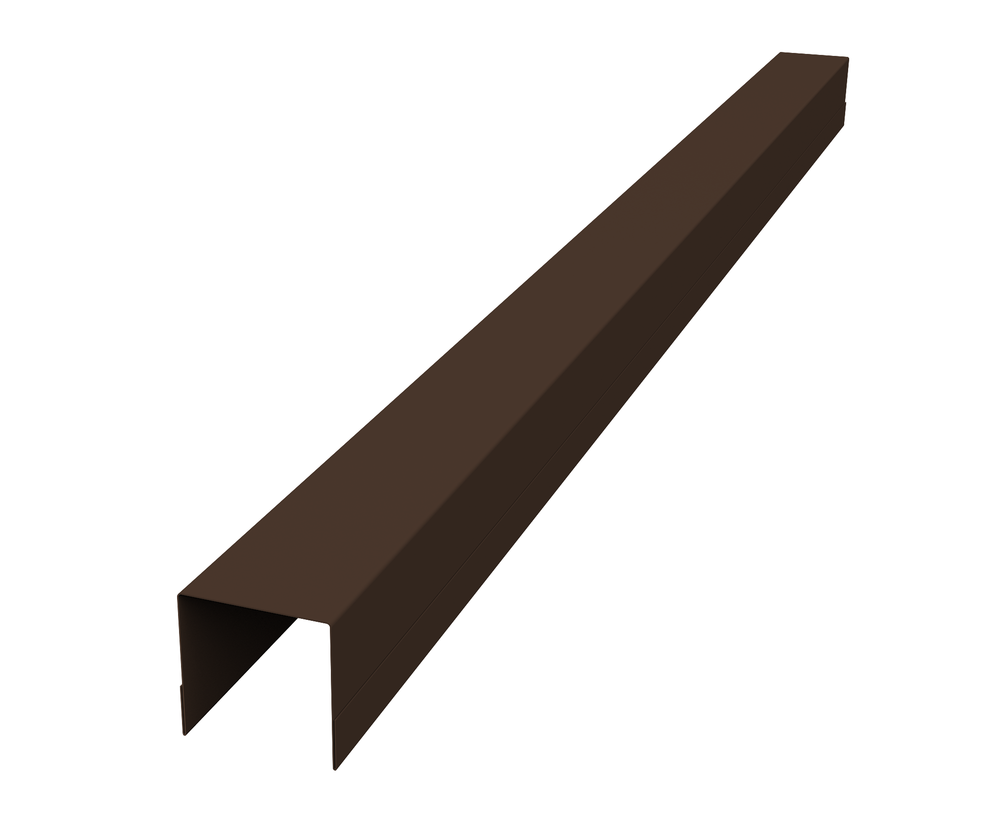 Планка вертикальная обратная для горизонтального монтажа штакетника 0,45 PE-Double RAL 8017 шоколад (2,5м)