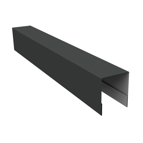 Планка боковая для забора из сайдинга ЭкоБрус 0,5 GreenCoat Pural BT, matt RR2H3 (RAL 7016 антрацитово-серый) (2,06м)
