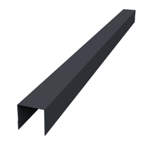 Планка вертикальная обратная для горизонтального монтажа штакетника 0,45 PE-Double RAL 7024 мокрый асфальт (2,5м)