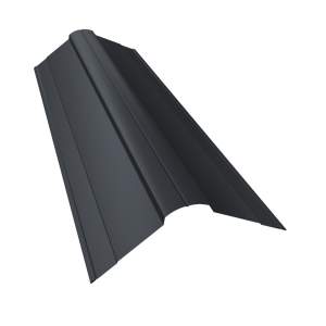 Планка конька фигурного 100x100 0,4 PE с пленкой RAL 7024 мокрый асфальт (3м)