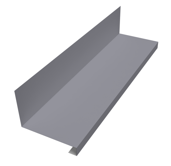 Планка примыкание нижнее к трубе для Кликфальц Pro 0,4 PE с пленкой RAL 7004 сигнальный серый (3м)