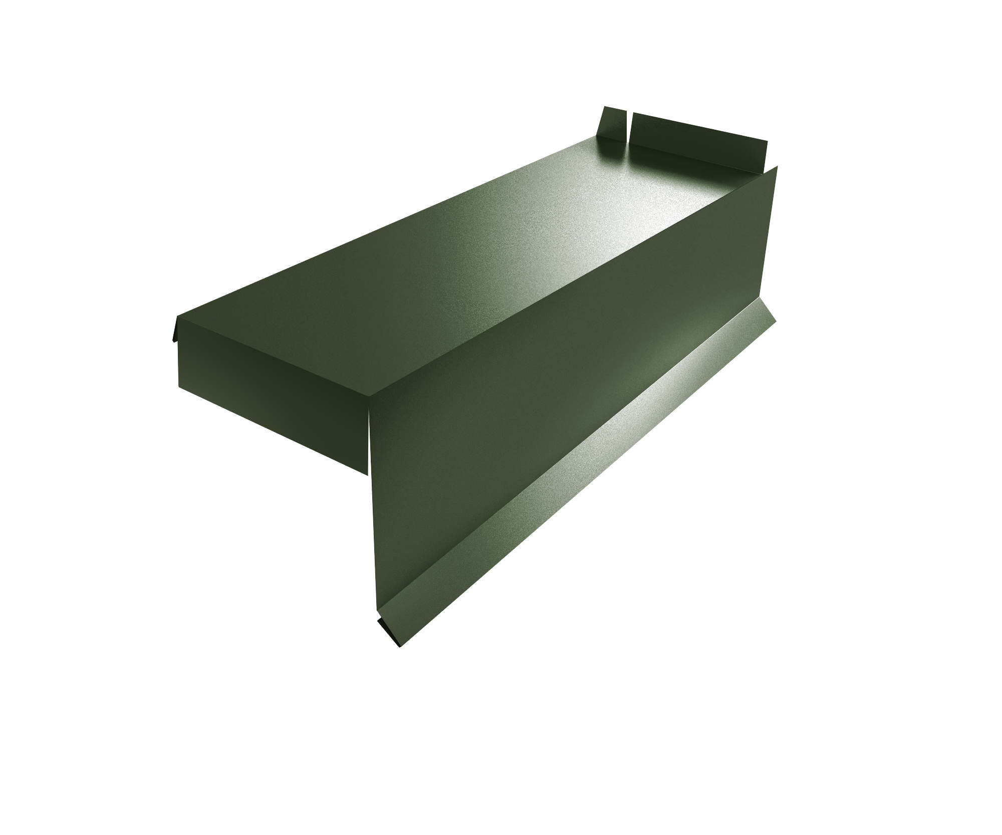 Планка торцевая сегментная Квадро профи Правая стартовая 0,5 Satin Matt TX RAL 6020 хромовая зелень