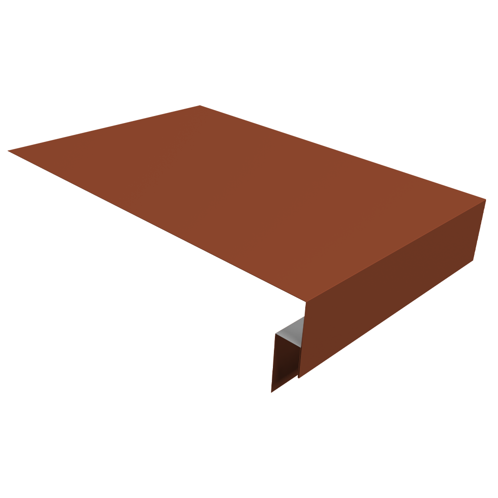 Планка околооконная сложная 250х50х18 (j-фаска) 0,5 PurLite Matt RAL 8004 терракота (3м)