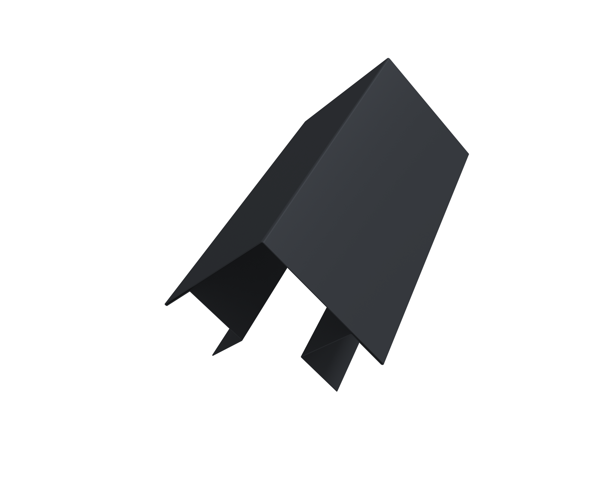 Угол внешний сложный Кликфальц Pro 0,45 PE-Double с пленкой RAL 7024 мокрый асфальт (2м)