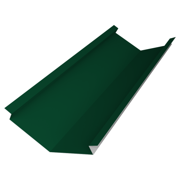 Планка ендовы нижней для композитной черепицы 140х140 0,5 Satin с пленкой RAL 6005 зеленый мох (3м)