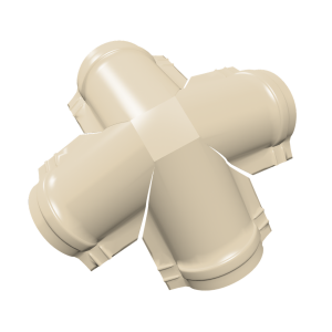 Четверник конька полукруглого 0,45 PE с пленкой RAL 1015 светлая слоновая кость