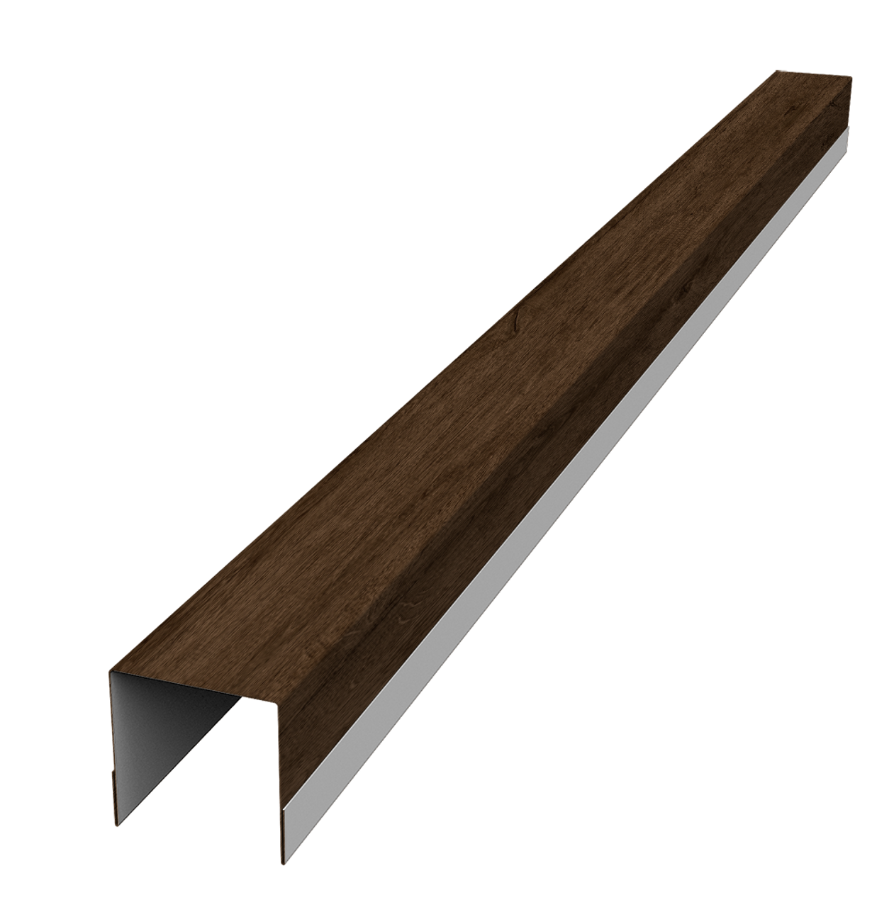 Планка вертикальная обратная для забора жалюзи Palermo 0,45 Print-double Elite Antique Wood (1,8м)