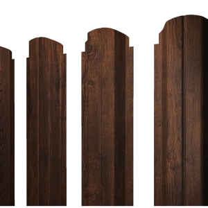 Штакетник П-образный А фигурный 0,45 Print-Double Premium Cherry Wood Dark F