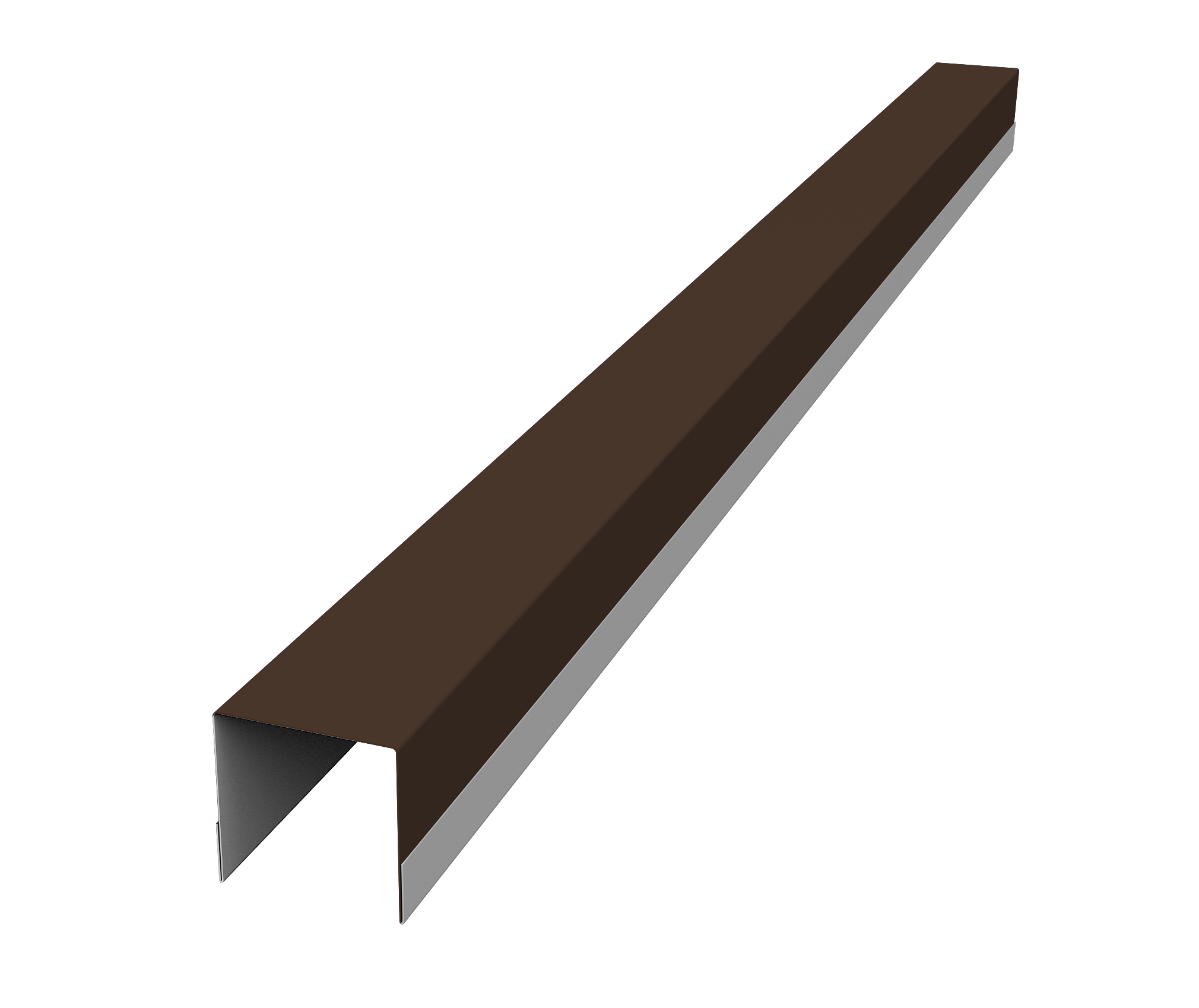 Планка вертикальная обратная для горизонтального монтажа штакетника 0,5 Rooftop Бархат RAL 8017 шоколад (2,5м)