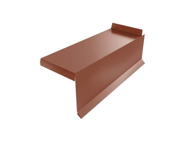 Планка торцевая сегментная Квадро профи Правая 0,5 Satin Matt RAL 8004 терракота
