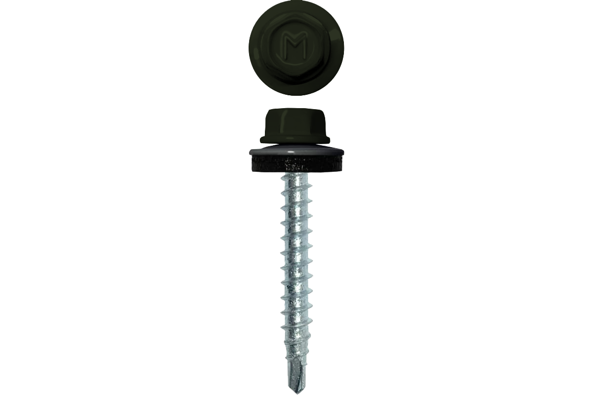 Саморез кровельный Daxmer 4,8х29 (250шт) сверло №1 RAL 6007
