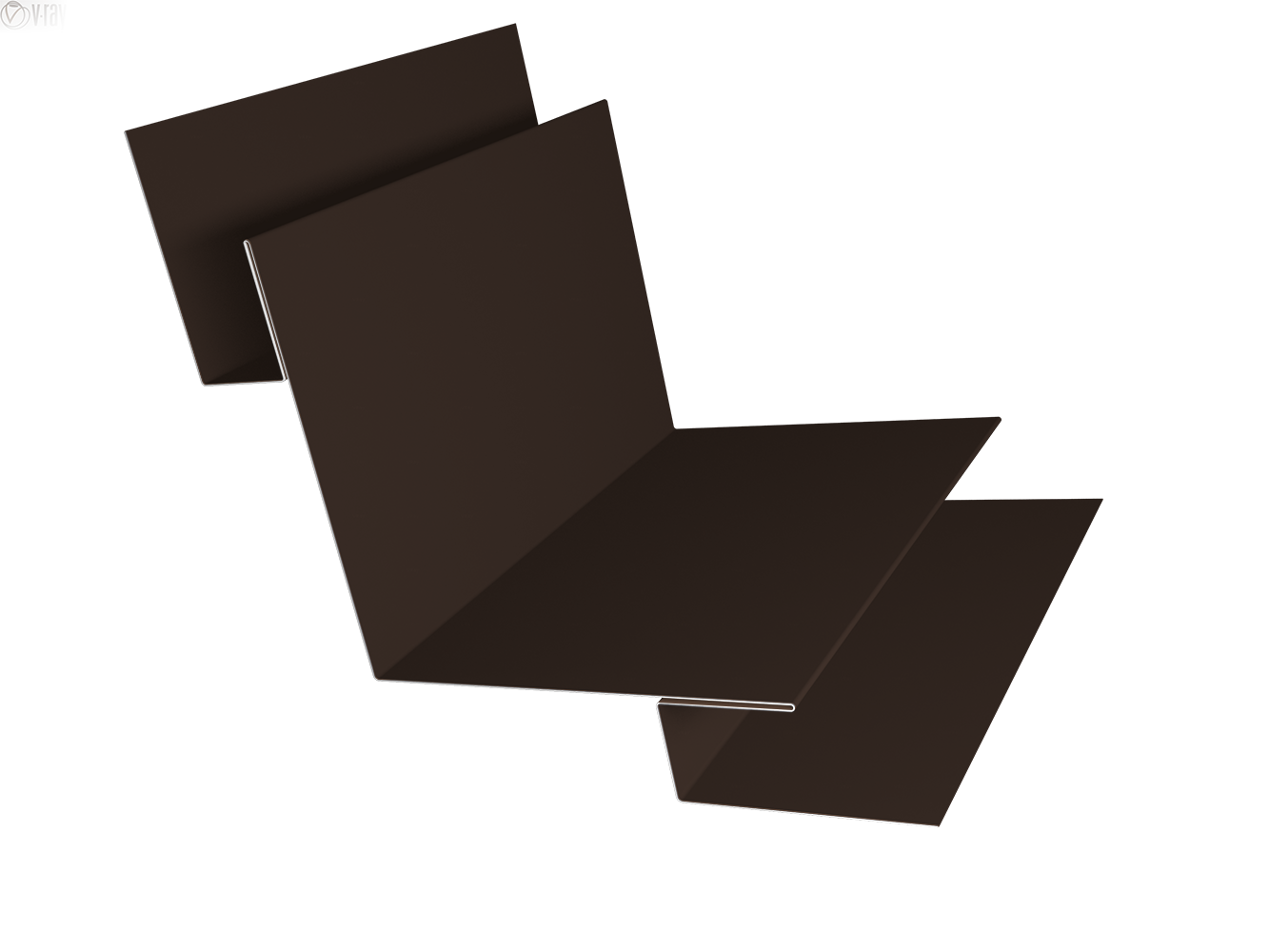 Угол внутренний сложный 90 градусов 0,45 PE-Double с пленкой RAL 8017 шоколад (2м)