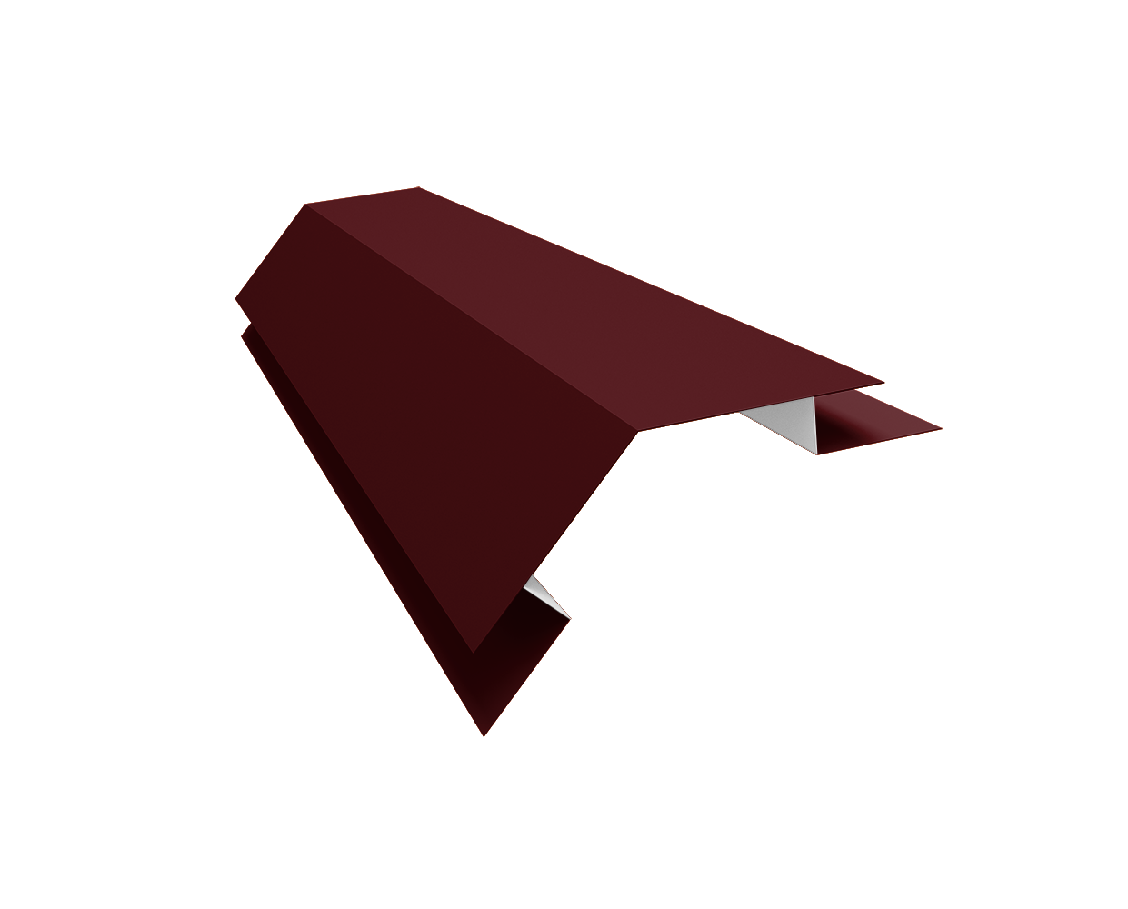 Планка угла внешнего сложного 135 градусов Экобрус Grand Line 0,45 PE с пленкой RAL 3005 красное вино (2м)