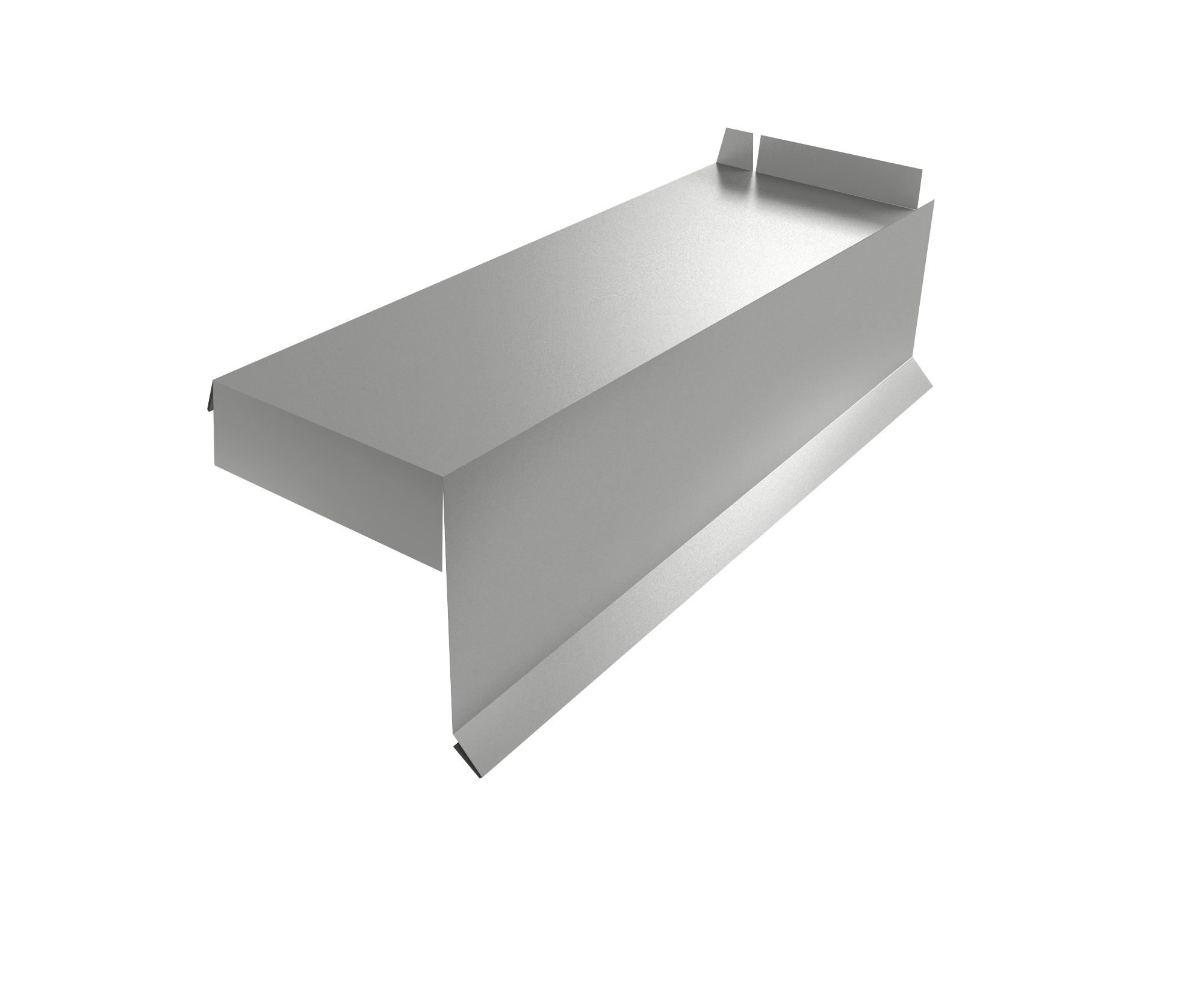 Планка торцевая сегментная Квадро профи Правая стартовая 0,5 Satin RAL 9006 бело-алюминиевый