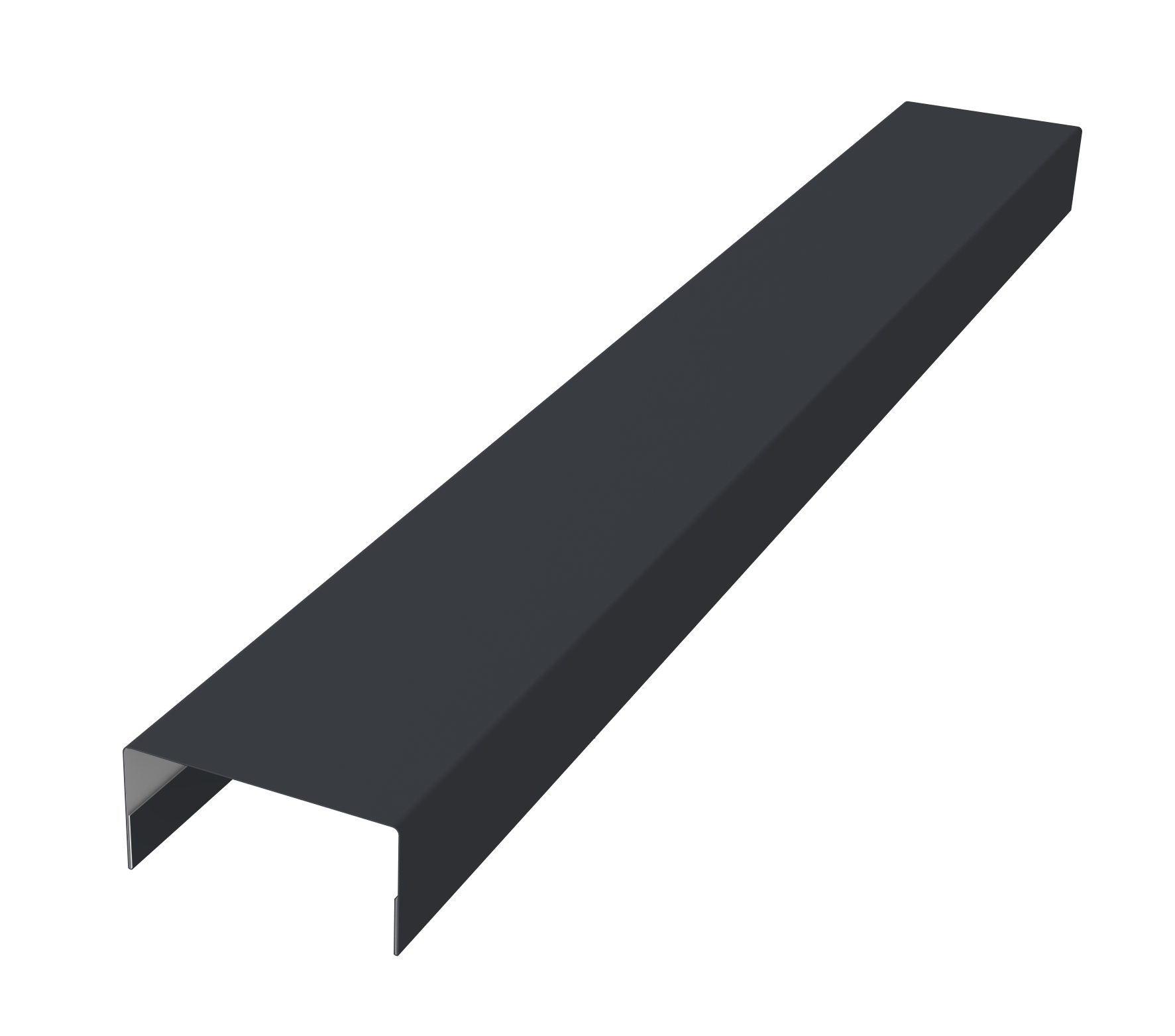 Крышка забора для горизонтального монтажа штакетника 0,45 Drap TX RAL 7024 мокрый асфальт (2м)