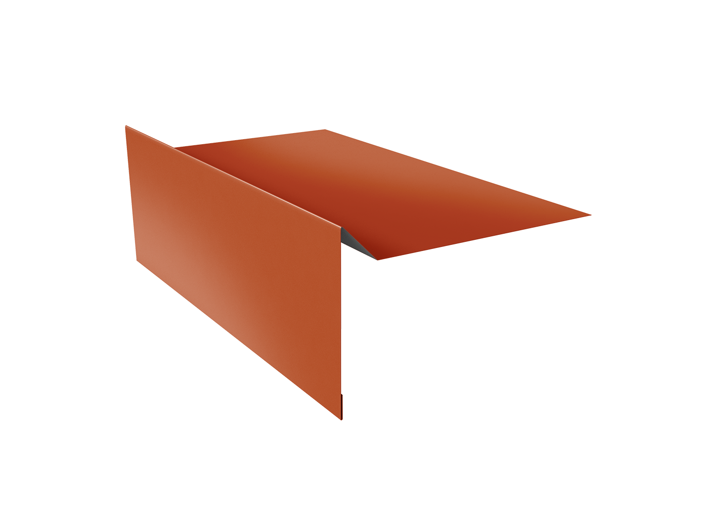 Планка ветровая для мягкой кровли простая 100х20х100 0,5 Satin Matt RAL 8004 терракота (2м)