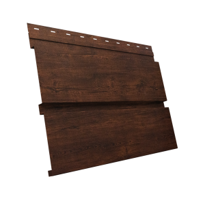 Софит металлический Квадро Брус без перфорации 0,45 Print-Double Premium с пленкой Cherry Wood Dark F