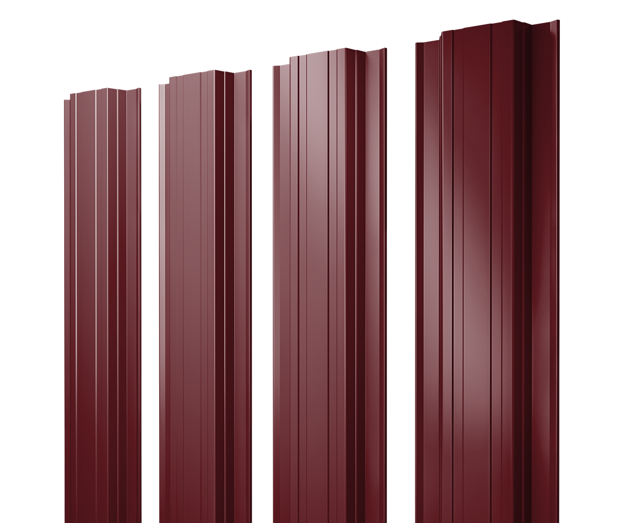 Штакетник Прямоугольный с прямым резом 0,5 Satin Matt TX RAL 3005 красное вино