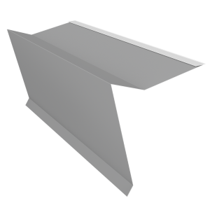 Планка ветровая для мягкой кровли 60х30х90 Фартук фронтонный S5 0,45 PE с пленкой RAL 9006 бело-алюминиевый (3м)