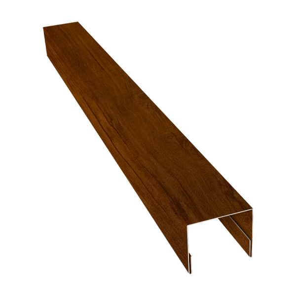 Планка П-образная заборная 24 0,45 Print-Double Premium Golden Wood Intense F (3м)