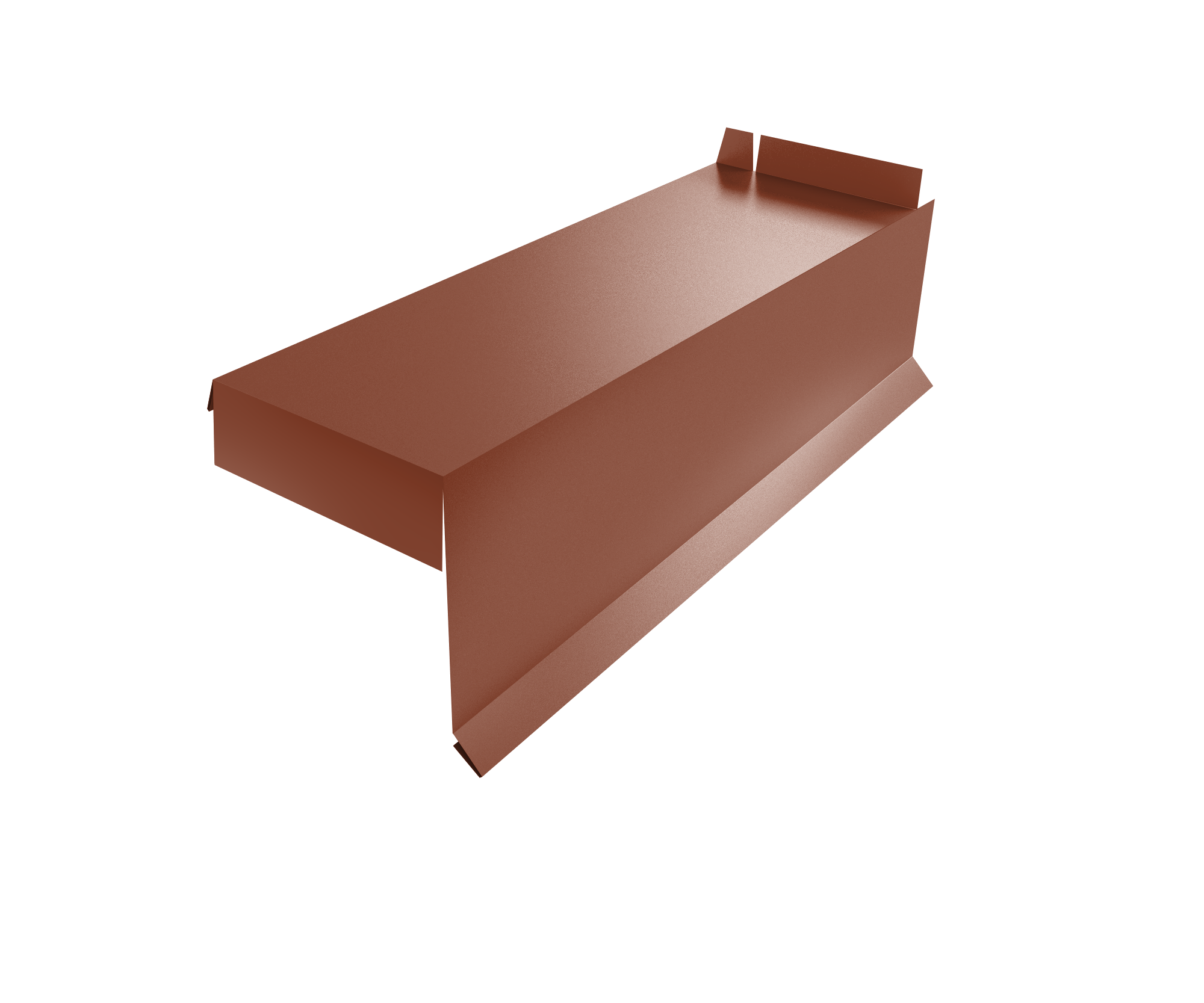 Планка торцевая сегментная Квадро профи Правая стартовая 0,45 Drap TR RAL 8004 терракота