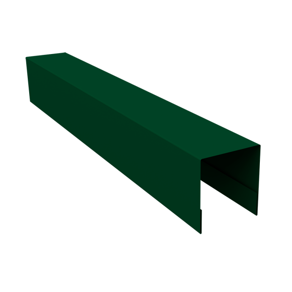 Планка боковая для забора из сайдинга (Блок-хаус new) 0,45 PE-Double RAL 6005 зеленый мох (3м)