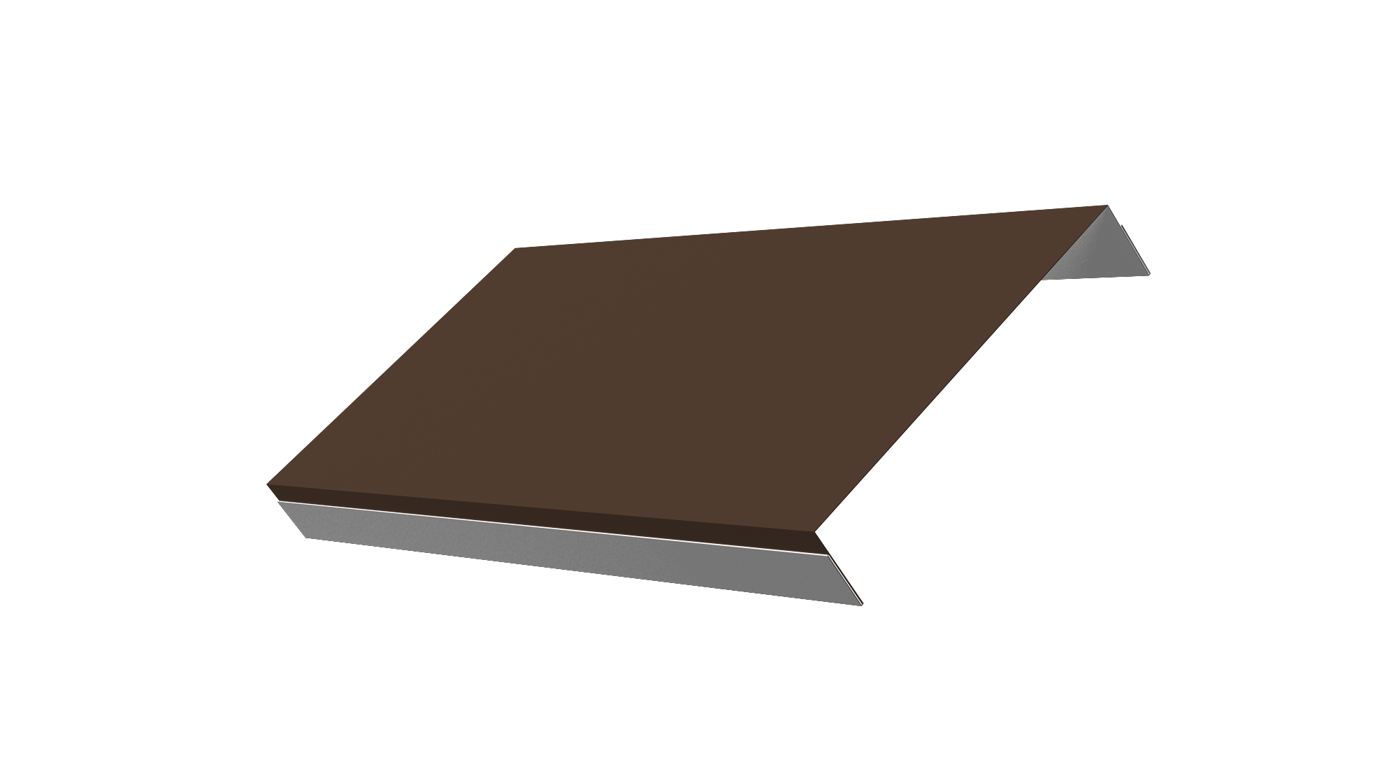 Ламель обратная стартовая/финишная забора жалюзи Texas 50мм для калиток и ворот (с заполнением ламелями 150) 0,5 Satin Matt с пленкой RAL 8017 шоколад