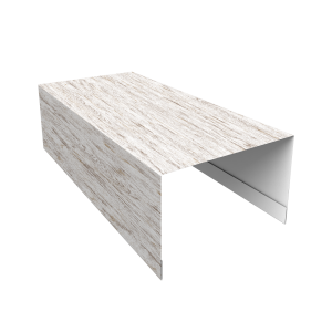 Крышка для забора из сайдинга (Блок-хаус new) 0,45 Print Elite Snow Wood TwinColor (3м)