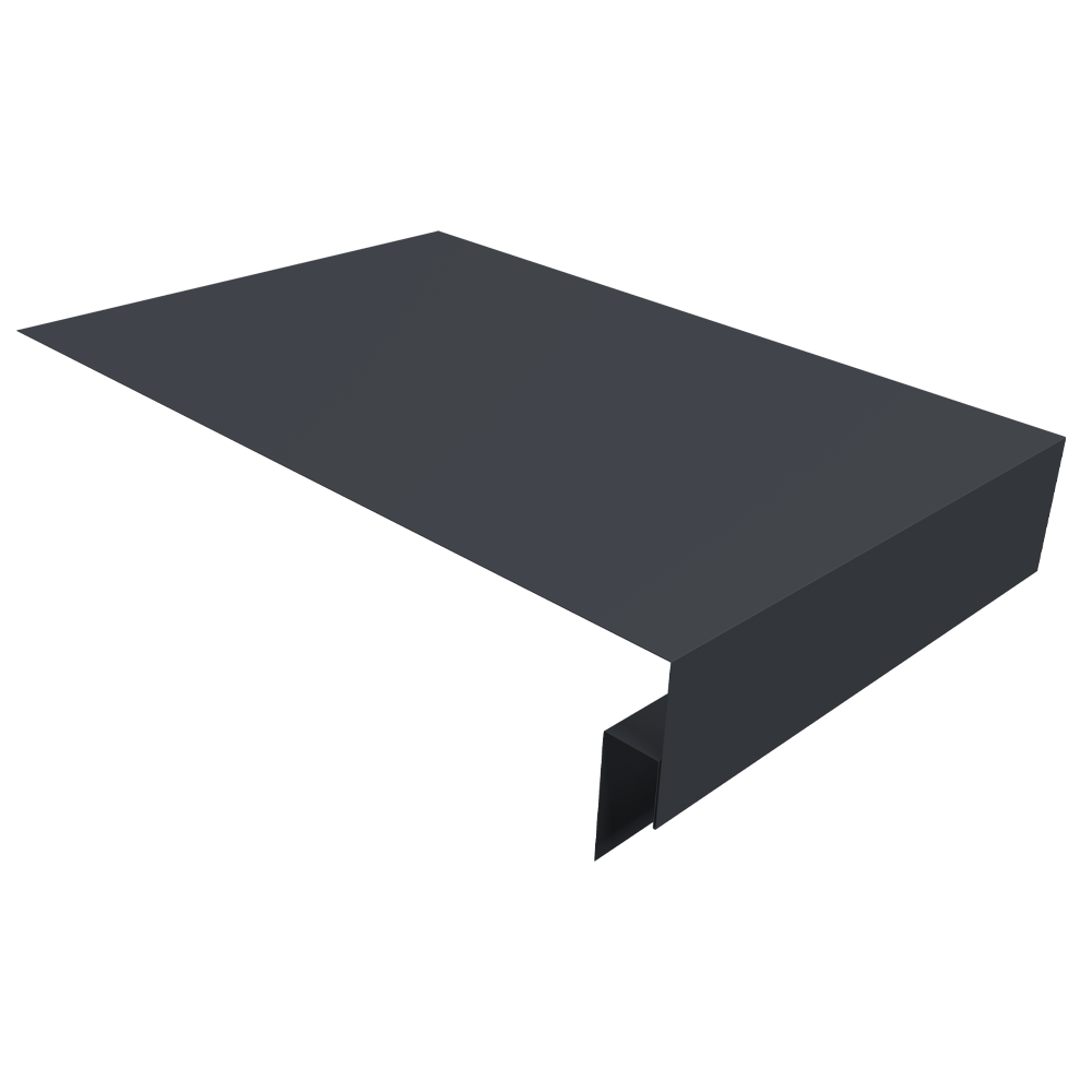 Планка околооконная сложная 250х50х12 (j-фаска) 0,45 Drap TwinColor RAL 7024 мокрый асфальт (2м)